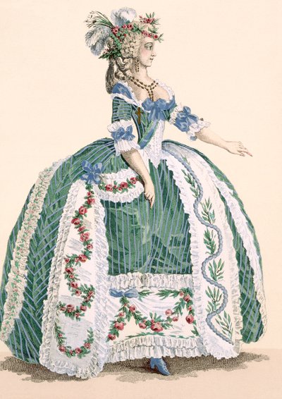 An elaborate royal court gown, engraved by Dupin, plate no.272 from 